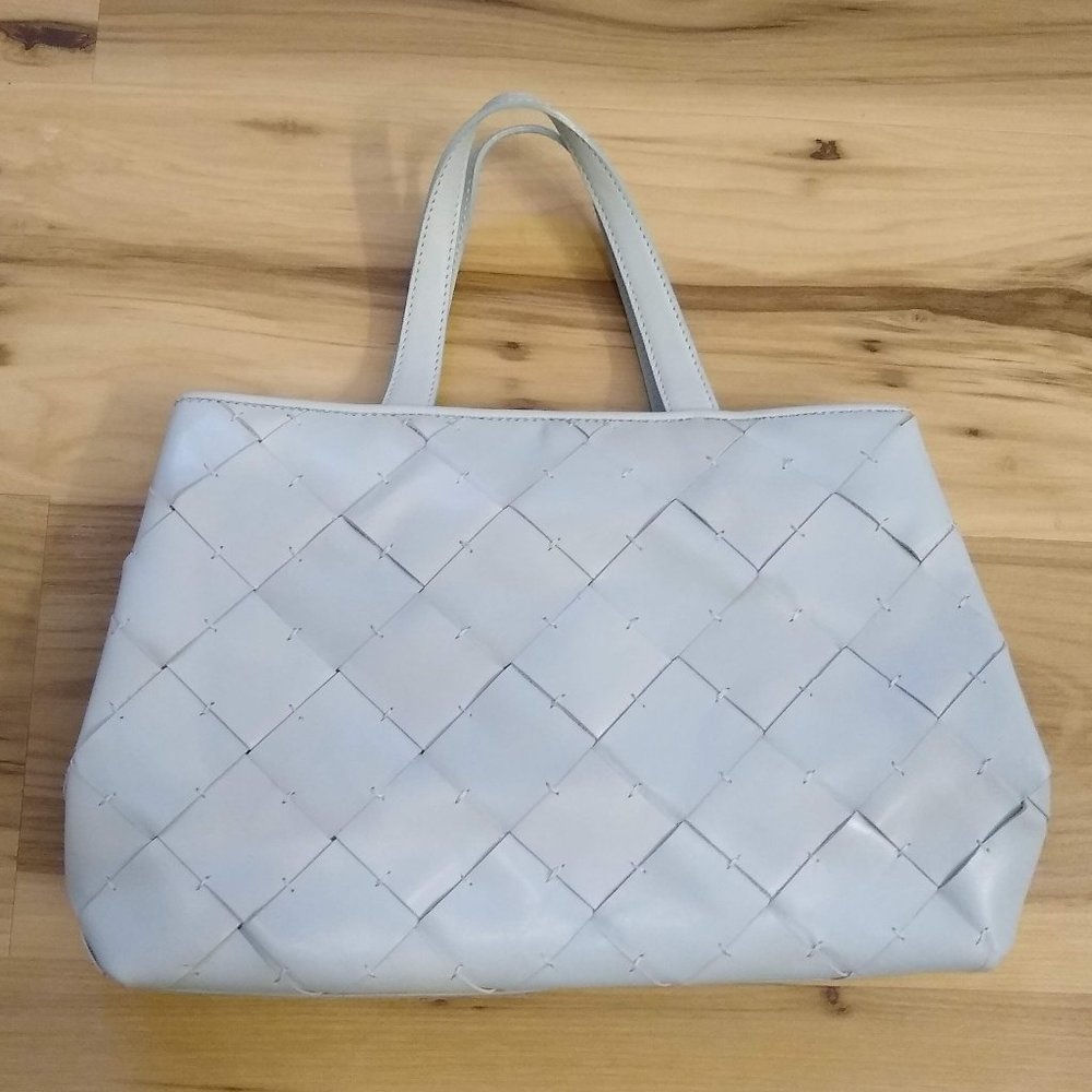 Pale Blue Woven Leather Cole Haan Handbag